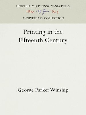 cover image of Printing in the Fifteenth Century